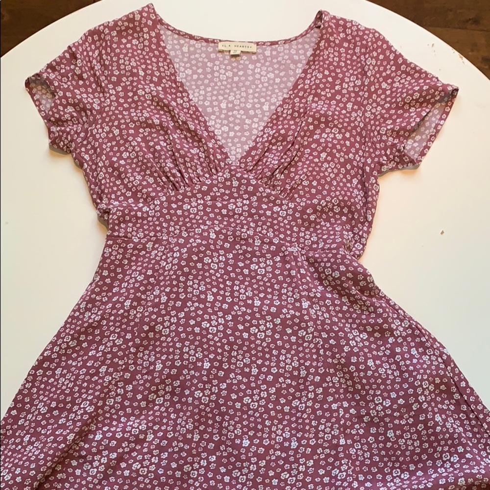 LA HEARTS PINK FLOWER DRESS